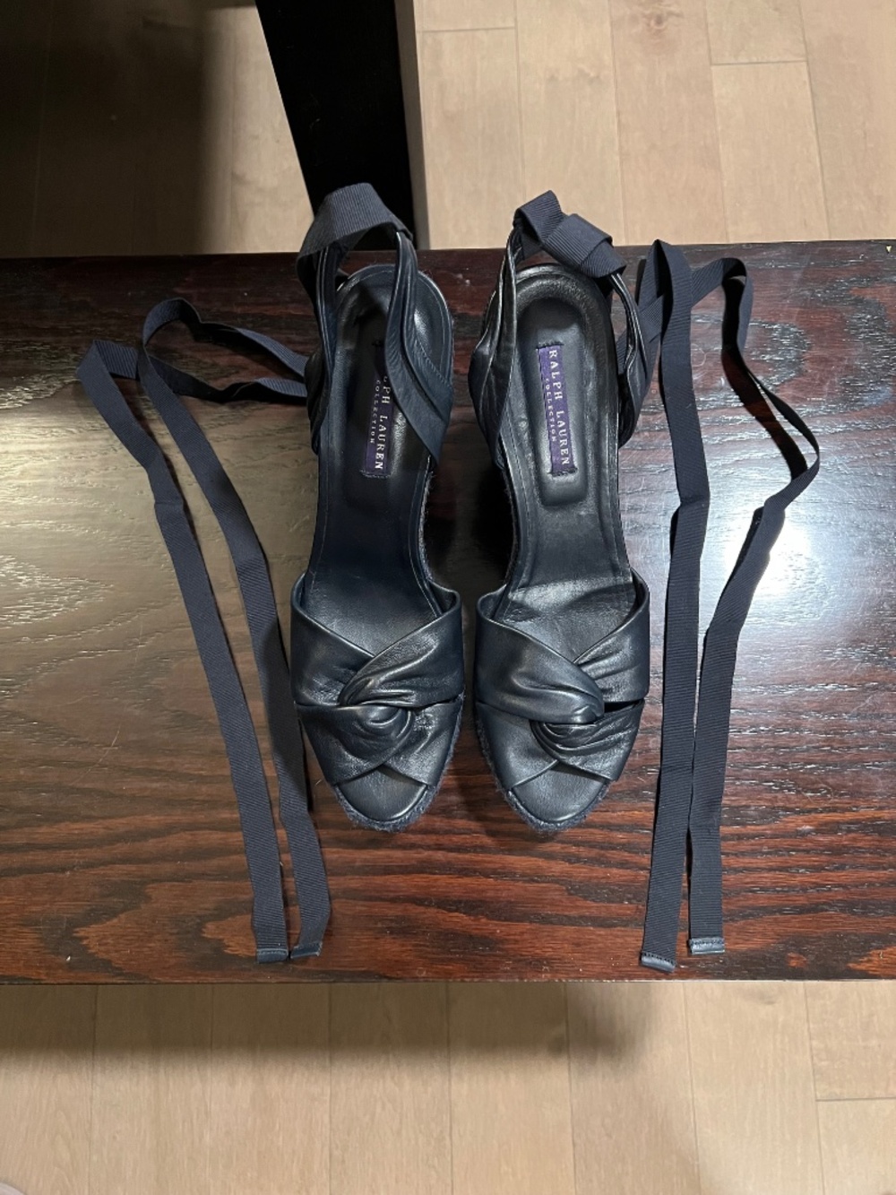 NEW Ralph Lauren Purple Label Collection High Espadrilles Sandals Sz 9 1/2 - Picture 9 of 9